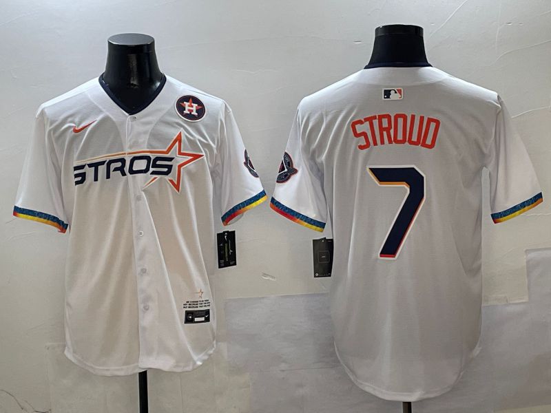 Men Houston Astros #7 Stroud White Fourth generation Joint Name Nike 2025 MLB Jersey style 10->houston astros->MLB Jersey
